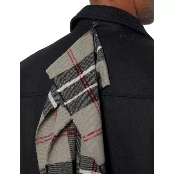 imageDockers Mens Weston Wool Blend Coat with Scarf Regular and Big ampamp TallBlackLight Grey Scarf