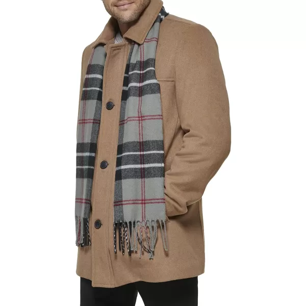 imageDockers Mens Weston Wool Blend Coat with Scarf Regular and Big ampamp TallCamelLight Grey Scarf