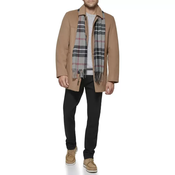 imageDockers Mens Weston Wool Blend Coat with Scarf Regular and Big ampamp TallCamelLight Grey Scarf