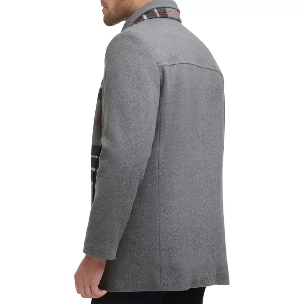 imageDockers Mens Weston Wool Blend Coat with Scarf Regular and Big ampamp TallLight Grey