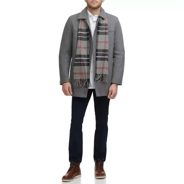 imageDockers Mens Weston Wool Blend Coat with Scarf Regular and Big ampamp TallLight Grey