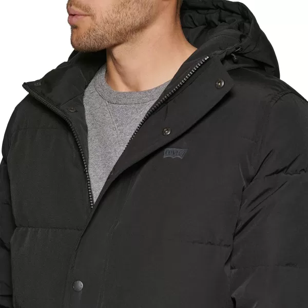 imageLevis Mens Arctic Cloth Extra Long Parka JacketBlack