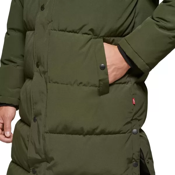 imageLevis Mens Arctic Cloth Extra Long Parka JacketOlive