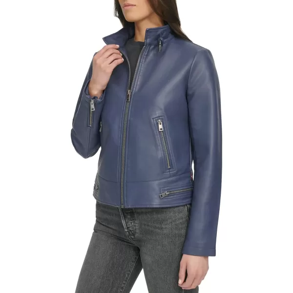 imageLevis Womens Faux Leather Motocross Racer Jacket Standard and PlusOdyssey Grey Latch Collar