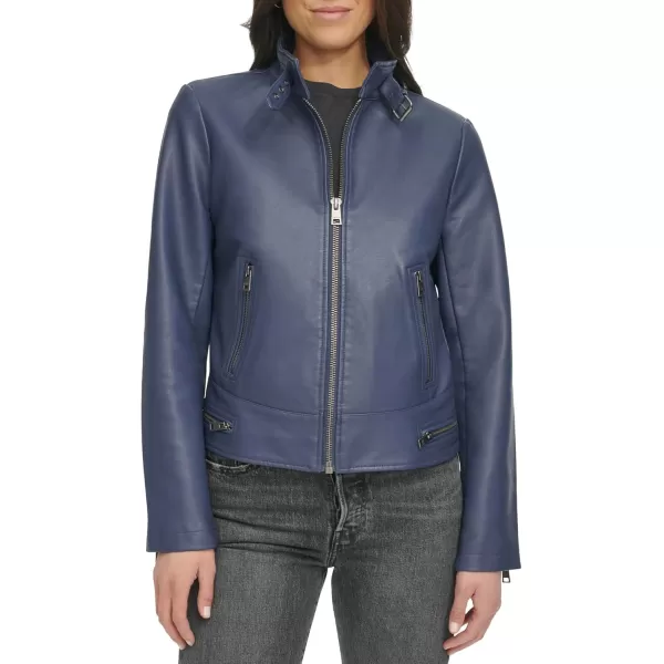 imageLevis Womens Faux Leather Motocross Racer Jacket Standard and PlusOdyssey Grey Latch Collar