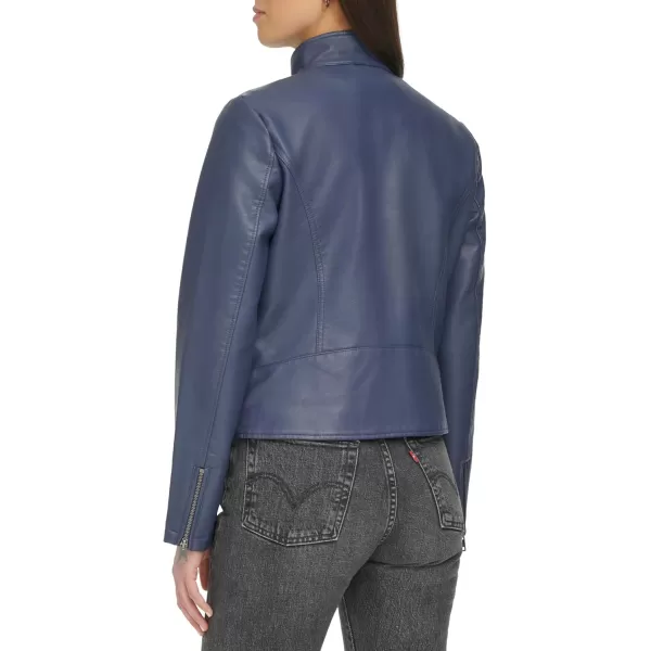 imageLevis Womens Faux Leather Motocross Racer Jacket Standard and PlusOdyssey Grey Latch Collar