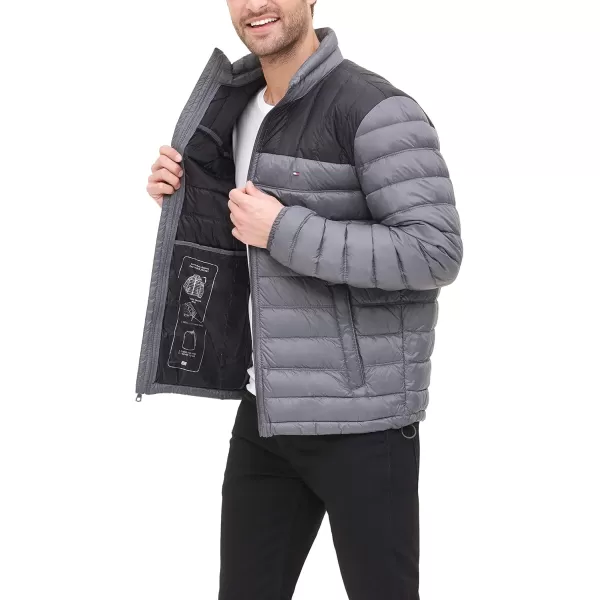 imageTommy Hilfiger Mens Packable Down Puffer JacketBlackCharcoal