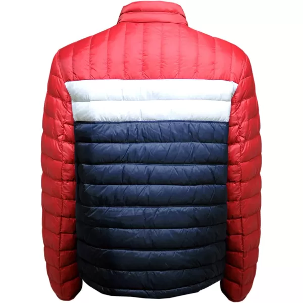 imageTommy Hilfiger Mens Packable Down Puffer JacketRedWhiteMidnight