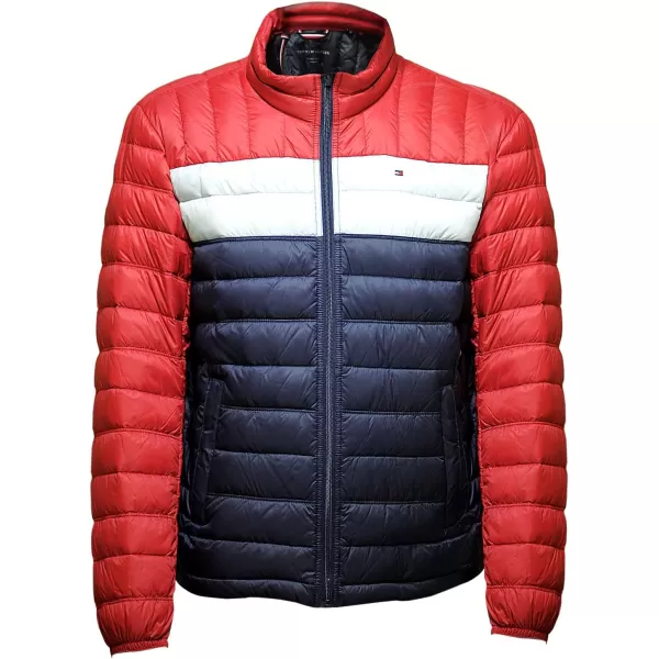 imageTommy Hilfiger Mens Packable Down Puffer JacketRedWhiteMidnight