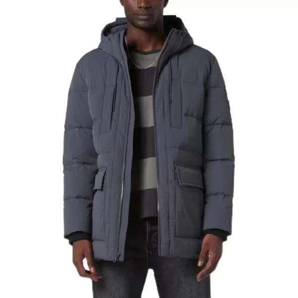 imageAndrew Marc Mens MidLength Puffer JacketShadow Silverton