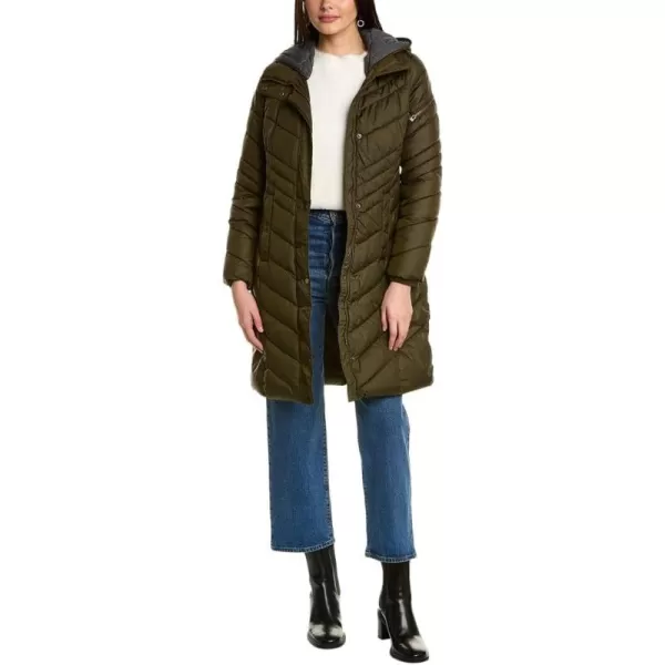 imageAndrew Marc Womens Legacy Odessa Slim Long Synthetic Down JacketDark Olive