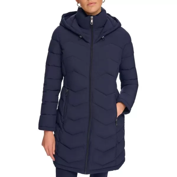 imageCalvin Klein Womens Long BibFront LightWeight JacketDark Navy