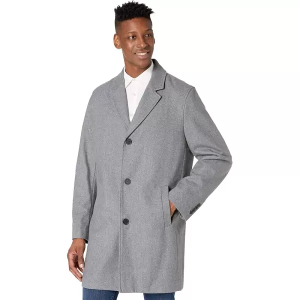 imageCole Haan Mens Melton Wool Notched Collar Coat With Welt Body PocketsLight Grey