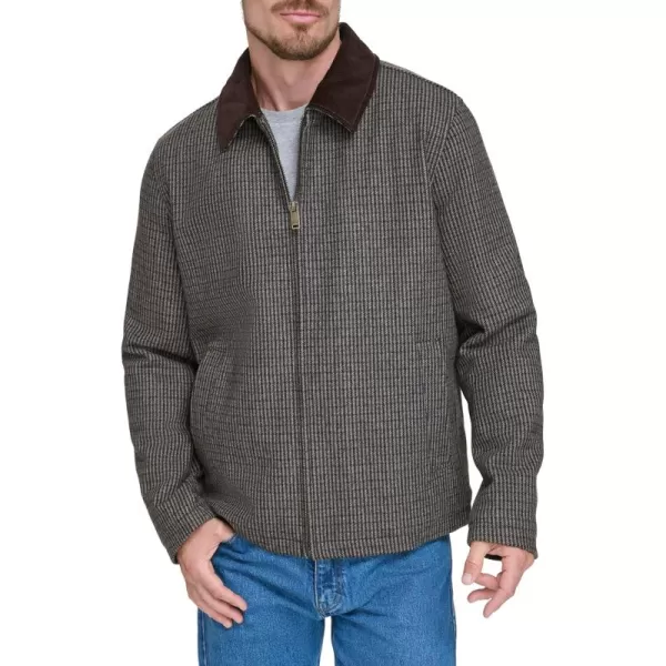 imageDOCKERS Mens Wool Blend Zip Up Jacket with Quilted BibHoundstooth Without Bib