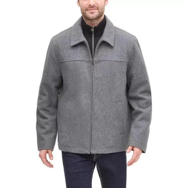 imageDOCKERS Mens Wool Blend Zip Up Jacket with Quilted BibLight GreySoftshell Bib