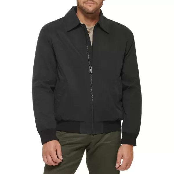 imageDockers Mens Micro Twill Golf Bomber Jacket Standard and Big ampamp TallBlack Filled