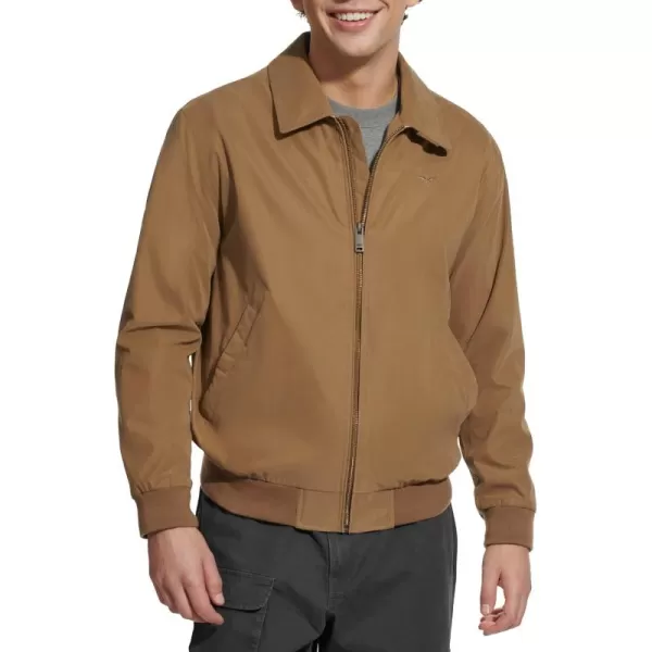 imageDockers Mens Micro Twill Golf Bomber Jacket Standard and Big ampamp TallBrown Unfilled