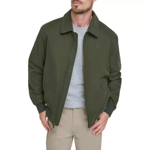 imageDockers Mens Micro Twill Golf Bomber Jacket Standard and Big ampamp TallOlive Filled