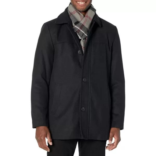 imageDockers Mens Weston Wool Blend Coat with Scarf Regular and Big ampamp TallBlackLight Grey Scarf