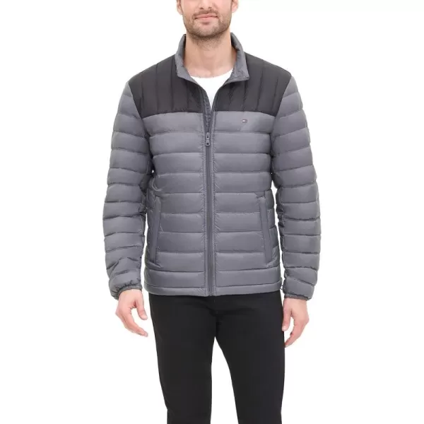 imageTommy Hilfiger Mens Packable Down Puffer JacketBlackCharcoal