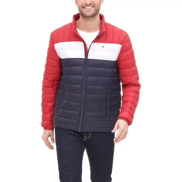 imageTommy Hilfiger Mens Packable Down Puffer JacketRedWhiteMidnight