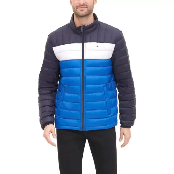 imageTommy Hilfiger Mens Packable Down Puffer JacketRoyal Blue Color Block