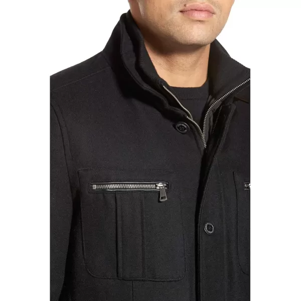 imageCole Haan Mens Wool Melton Coat with Nylon BibBlack