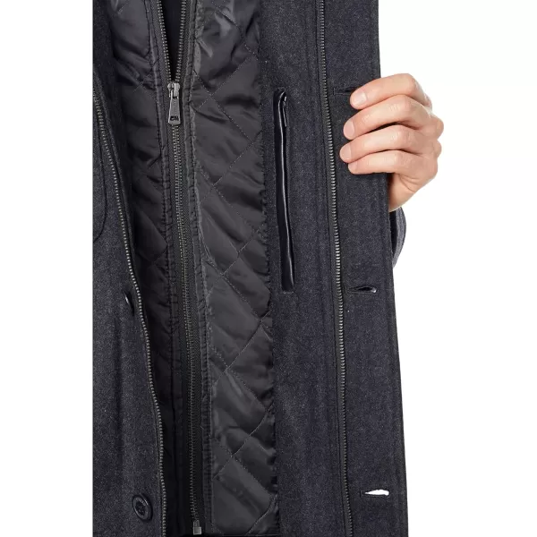 imageCole Haan Mens Wool Melton Coat with Nylon BibCharcoal