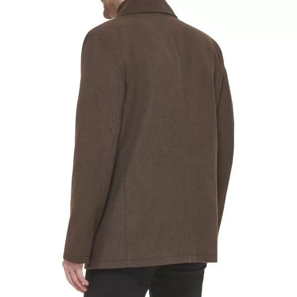 imageKenneth Cole Mens Double Breasted Bib Peacoat Pea Coat Medium Brown