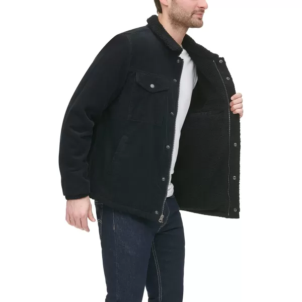 imageLevis Mens Corduroy Sherpa Lined Trucker JacketBlack Corduroy