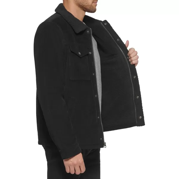 imageLevis Mens Corduroy Sherpa Lined Trucker JacketBlack Corduroy