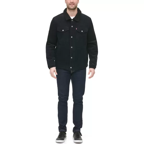 imageLevis Mens Corduroy Sherpa Lined Trucker JacketBlack Corduroy