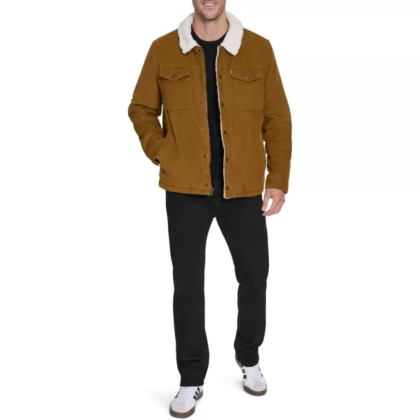 imageLevis Mens Corduroy Sherpa Lined Trucker JacketBrown Corduroy