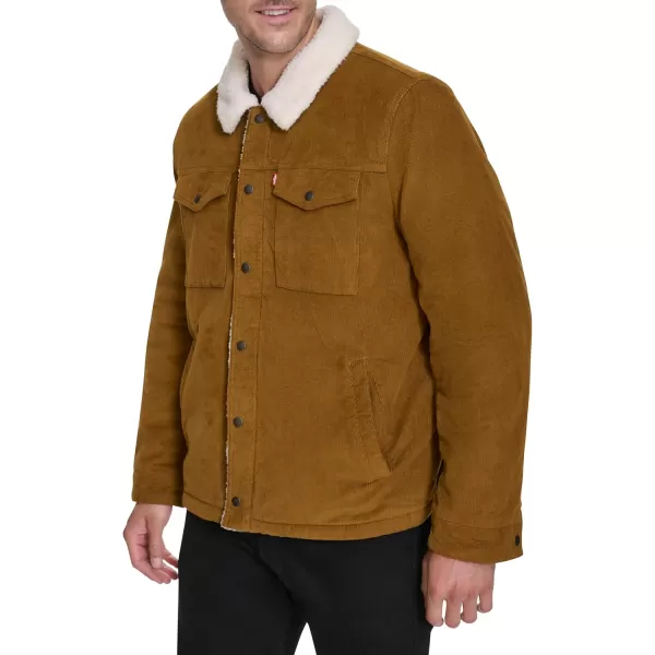 imageLevis Mens Corduroy Sherpa Lined Trucker JacketBrown Corduroy