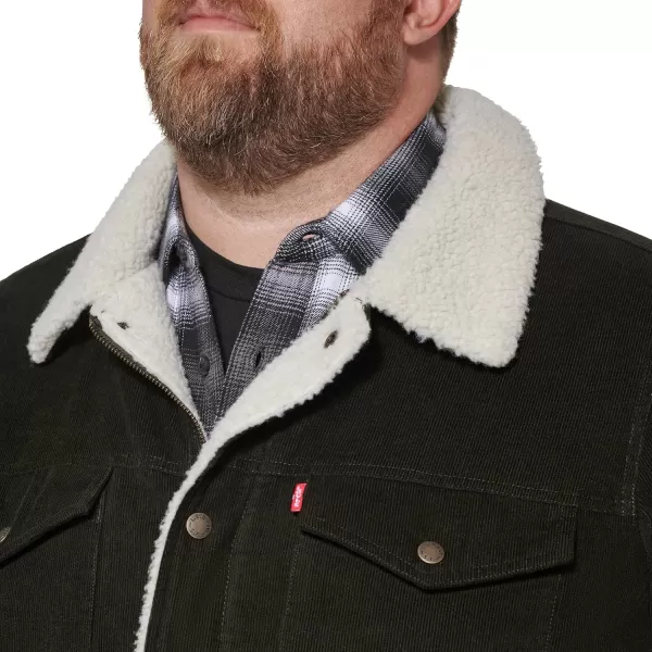 imageLevis Mens Corduroy Sherpa Lined Trucker JacketOlive Corduroy