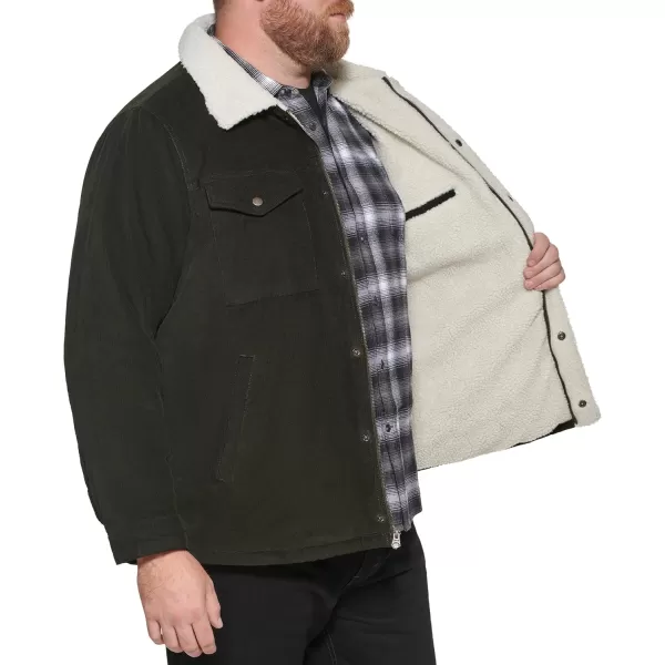 imageLevis Mens Corduroy Sherpa Lined Trucker JacketOlive Corduroy