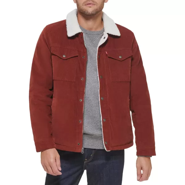 imageLevis Mens Corduroy Sherpa Lined Trucker JacketRust Corduroy