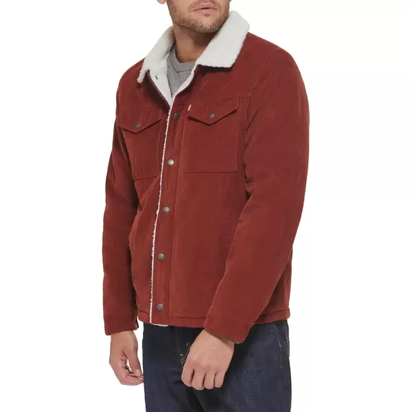 imageLevis Mens Corduroy Sherpa Lined Trucker JacketRust Corduroy