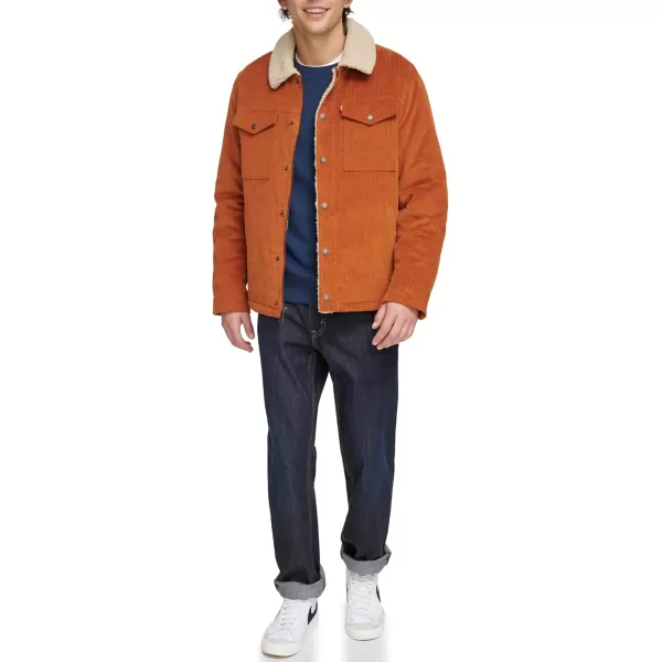 imageLevis Mens Corduroy Sherpa Lined Trucker JacketSun Wide Wale Corduroy