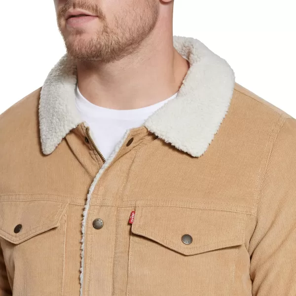 imageLevis Mens Corduroy Sherpa Lined Trucker JacketTan Corduroy