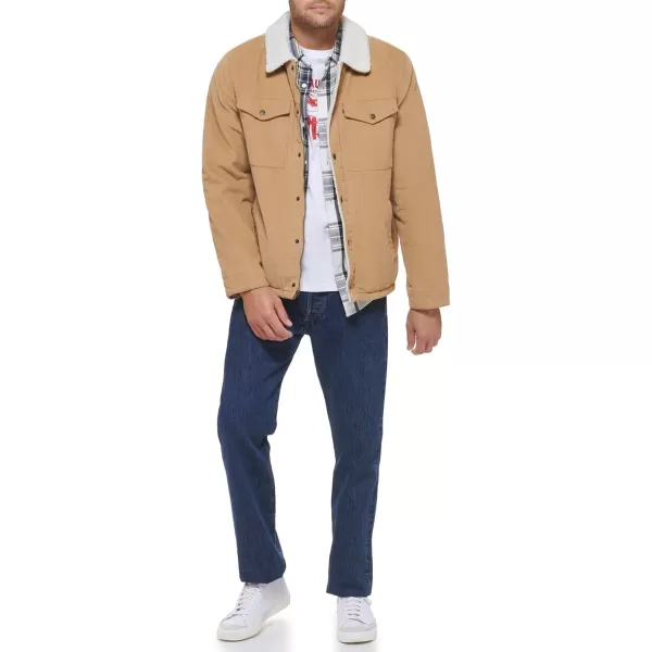 imageLevis Mens Corduroy Sherpa Lined Trucker JacketTan Corduroy