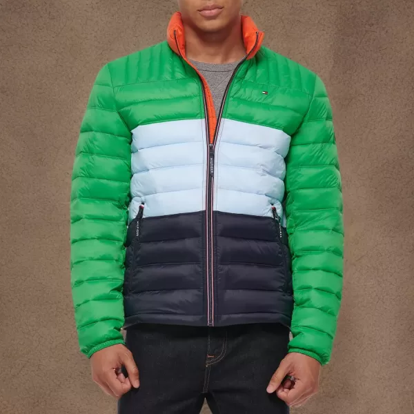 imageTommy Hilfiger Mens Legacy Ultra Loft Lightweight Packable Puffer Jacket Standard and Big ampamp TallApres Ski Colorblock