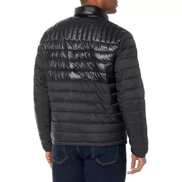 imageTommy Hilfiger Mens Legacy Ultra Loft Lightweight Packable Puffer Jacket Standard and Big ampamp TallBlackShine Colorblock