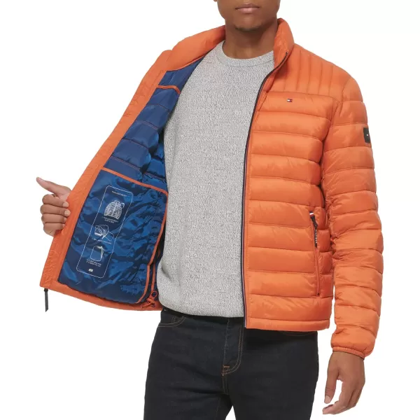 imageTommy Hilfiger Mens Legacy Ultra Loft Lightweight Packable Puffer Jacket Standard and Big ampamp TallBurnt Orange