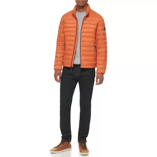 imageTommy Hilfiger Mens Legacy Ultra Loft Lightweight Packable Puffer Jacket Standard and Big ampamp TallBurnt Orange