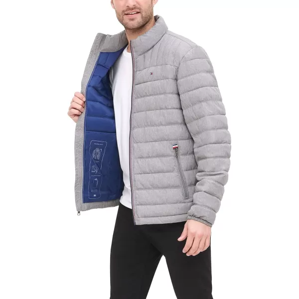 imageTommy Hilfiger Mens Legacy Ultra Loft Lightweight Packable Puffer Jacket Standard and Big ampamp TallHeather Cement