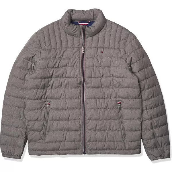 imageTommy Hilfiger Mens Legacy Ultra Loft Lightweight Packable Puffer Jacket Standard and Big ampamp TallHeather Cement