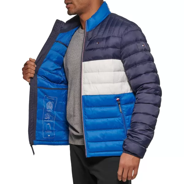 imageTommy Hilfiger Mens Legacy Ultra Loft Lightweight Packable Puffer Jacket Standard and Big ampamp TallRoyal Blue Colorblock