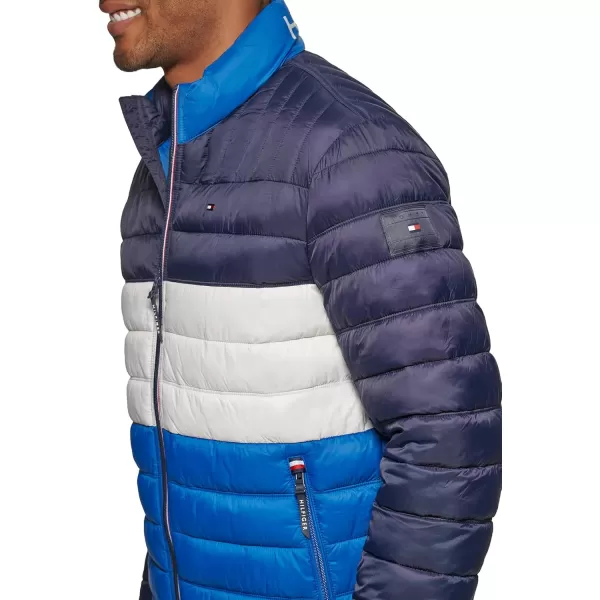 imageTommy Hilfiger Mens Legacy Ultra Loft Lightweight Packable Puffer Jacket Standard and Big ampamp TallRoyal Blue Colorblock