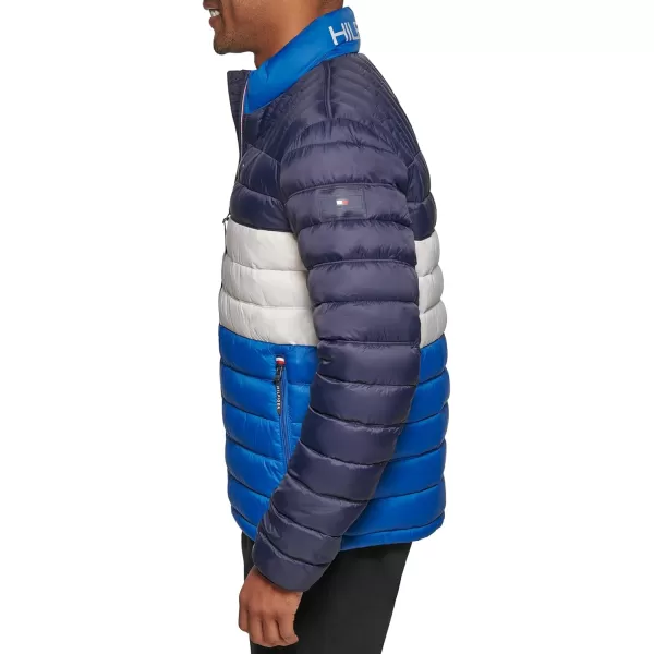 imageTommy Hilfiger Mens Legacy Ultra Loft Lightweight Packable Puffer Jacket Standard and Big ampamp TallRoyal Blue Colorblock